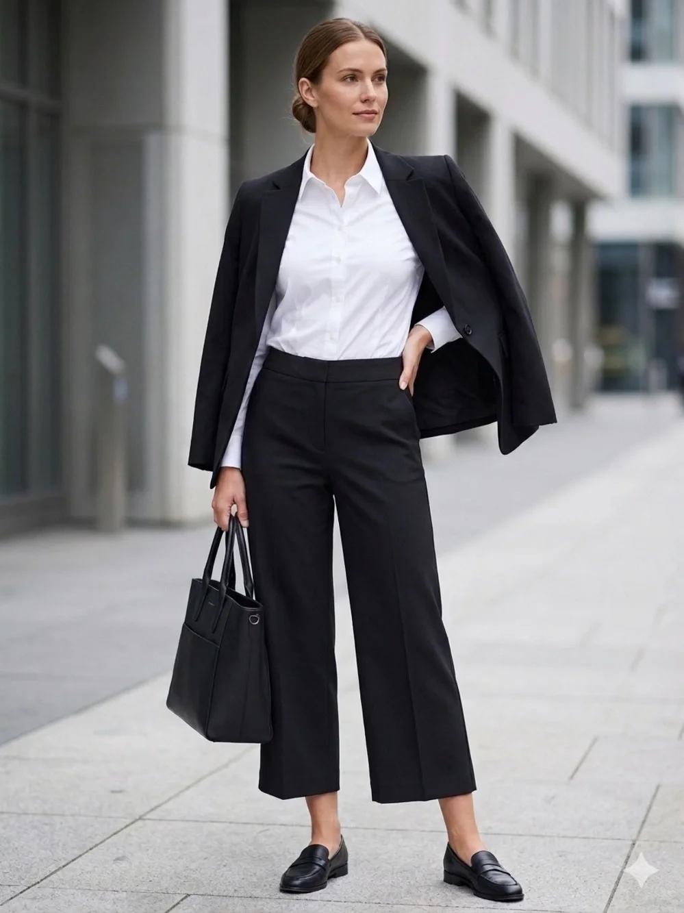 Kate Spade New York Wide Leg Cropped Pants Black Size 4